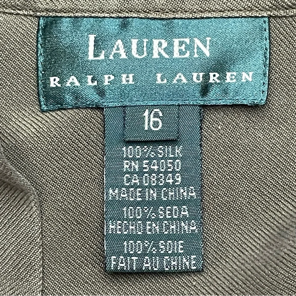 Ralph Lauren Olive Green Silk Blouse - Picture 4 of 4